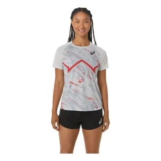 CJ-Line Light Kurzarm-Oberteil „Lacier Grey Electric Red“