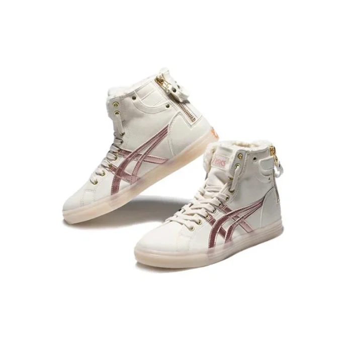 Double Clutch Fleece Retro High Board Schuh Milchweiss/Gold