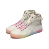 Double Clutch Milk White Retro Casual High Board Schuh «White Pink»