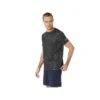 Kurzarm-Oberteil mit Suminagashi-Motiv „Graphite Grey“