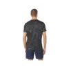 Kurzarm-Oberteil mit Suminagashi-Motiv „Graphite Grey“
