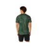 Kurzarm-Oberteil mit Suminagashi-Motivdruck „Serpentine Green“