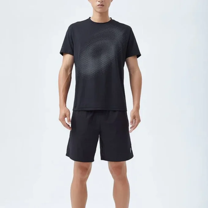 Lauf-T-Shirt mit reflektierendem Logo „Schwarz“
