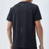 Lauf-T-Shirt mit reflektierendem Logo „Schwarz“