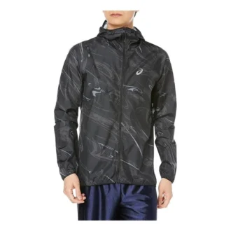 Laufbekleidung Grafik-Webjacke «Schwarz»