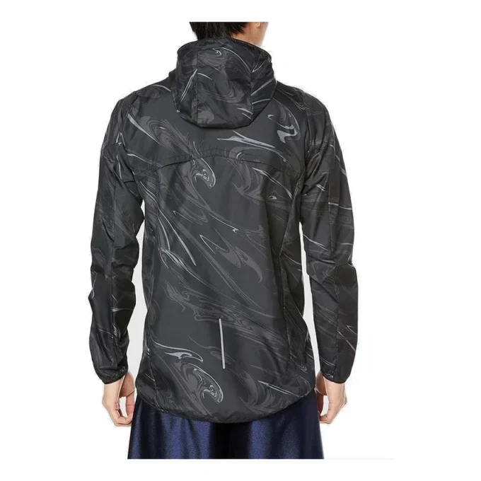 Laufbekleidung Grafik-Webjacke «Schwarz»
