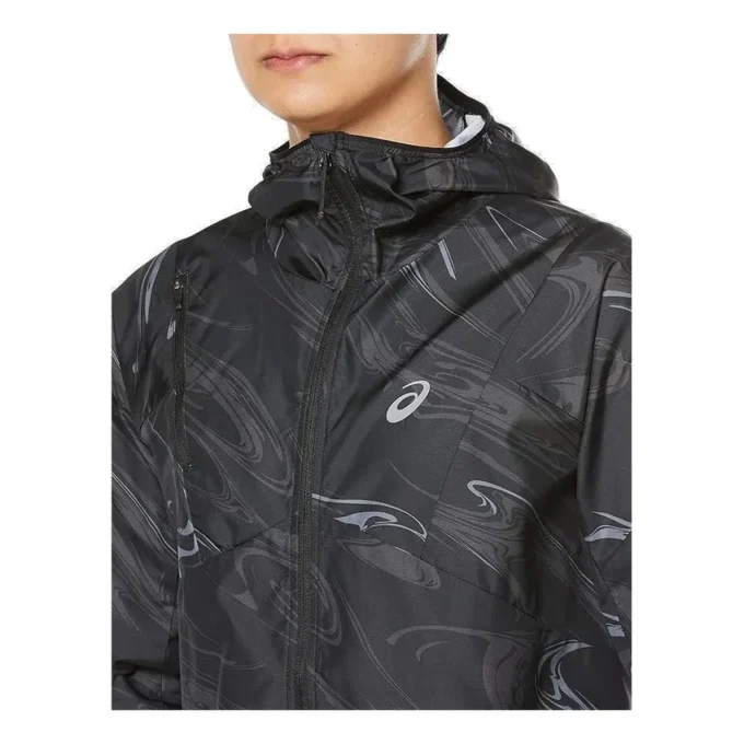 Laufbekleidung Grafik-Webjacke «Schwarz»