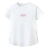 Logo-T-Shirt „Weiss Rosa Grau“