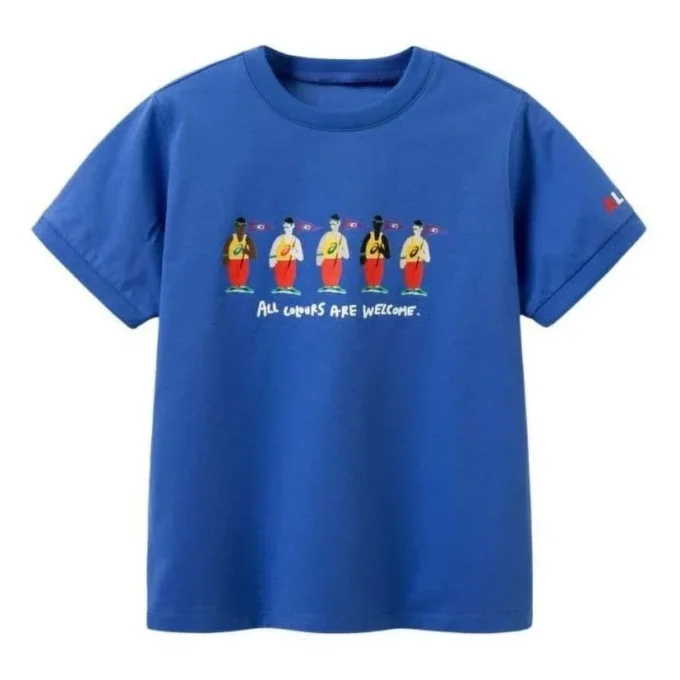 Lässiges bedrucktes T-Shirt „Blue“