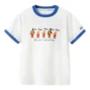 Lässiges bedrucktes T-Shirt «White Blue»