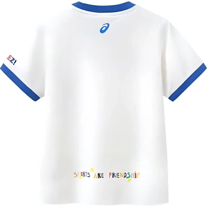 Lässiges bedrucktes T-Shirt «White Blue»