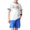Lässiges bedrucktes T-Shirt «White Blue»
