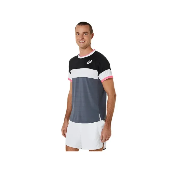 Match Kurzarm-T-Shirt „Grey White Black“
