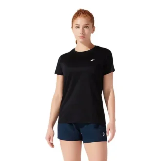 Silbernes Kurzarm-Oberteil „Performance Black“