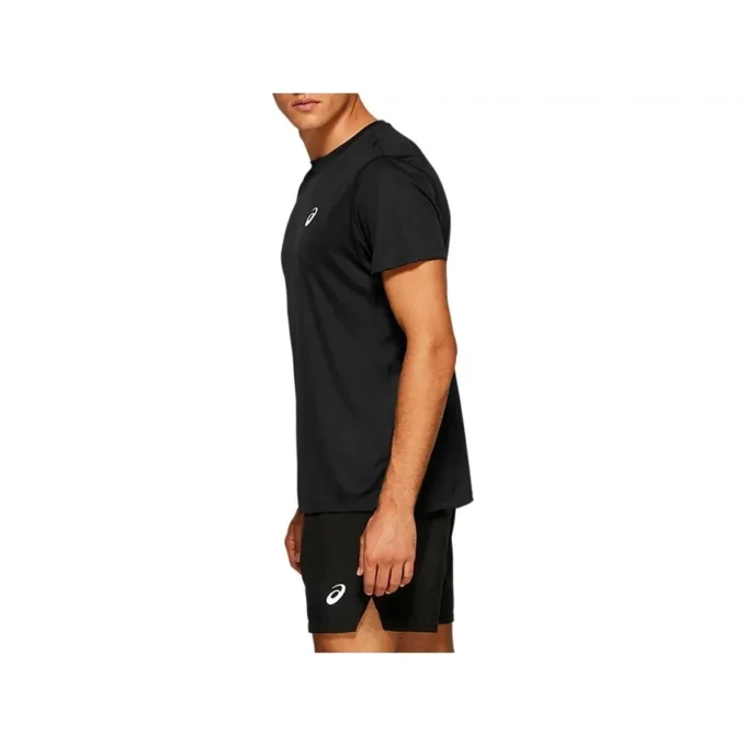Silbernes Kurzarm-Oberteil „Performance Black“