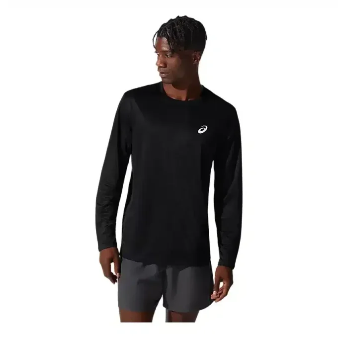 Silbernes Langarm-Oberteil „Performance Black“