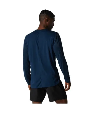 Silbernes Langarm-T-Shirt «French Blue»