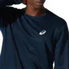 Silbernes Langarm-T-Shirt «French Blue»