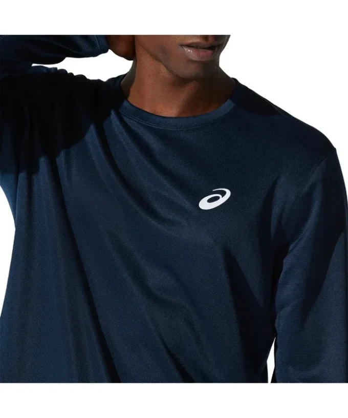 Silbernes Langarm-T-Shirt «French Blue»