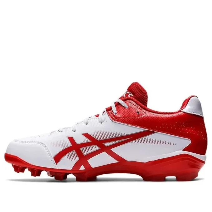 Star Shine III Baseball Point Spike Schuhe «Weiss Rot»