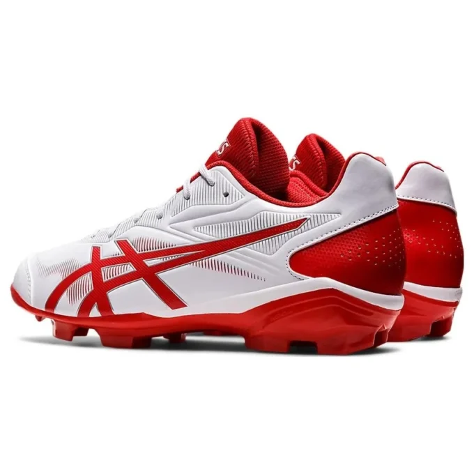 Star Shine III Baseball Point Spike Schuhe «Weiss Rot»