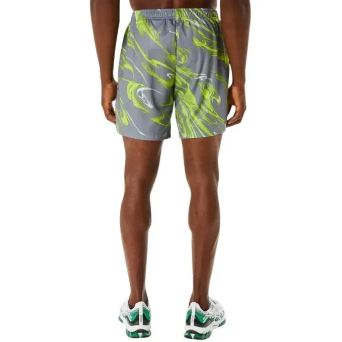 Suminigashi-Motiv-Print 7IN-Shorts „Grey Green“