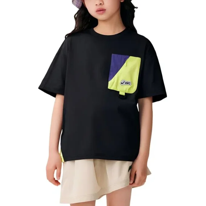 T-Shirt mit Logo-Aufnäher „Black“