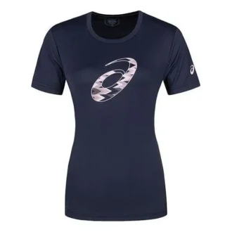 T-Shirt mit Spiralgrafik und kurzen Ärmeln, asiatische Grössen, «Midnight»