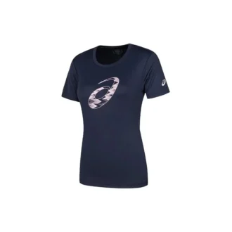 T-Shirt mit Spiralgrafik und kurzen Ärmeln, asiatische Grössen, «Midnight»
