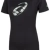T-Shirt mit Spiralgrafik und kurzen Ärmeln, asiatische Grössen, «Performance Black»