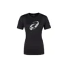T-Shirt mit Spiralgrafik und kurzen Ärmeln, asiatische Grössen, «Performance Black»