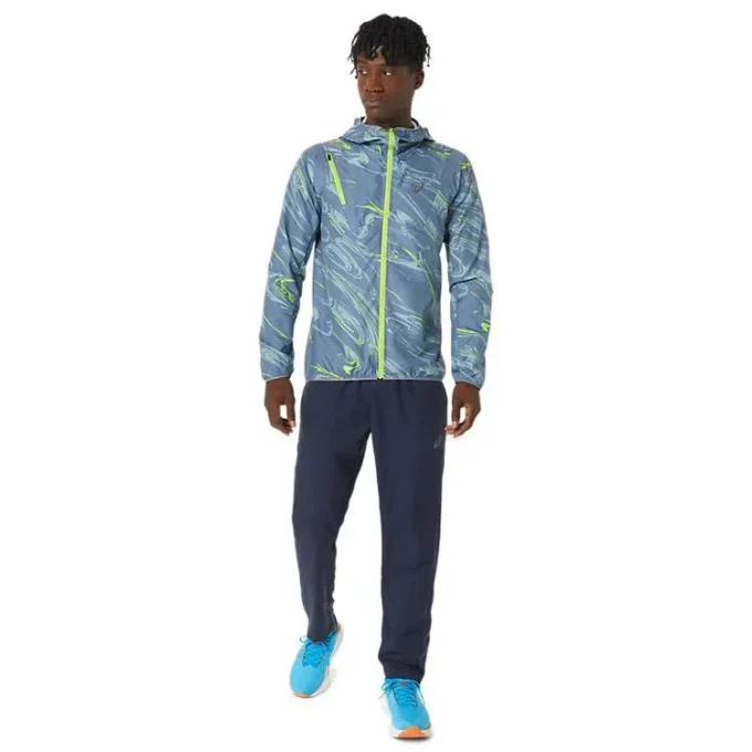 Wasserabweisende Jacke mit grafischem Webmuster „Blue Green“