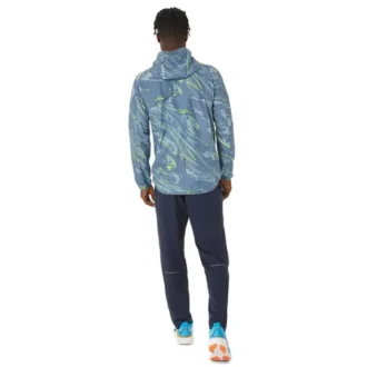 Wasserabweisende Jacke mit grafischem Webmuster „Blue Green“